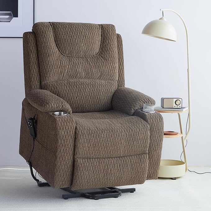 9196E Extra Large Power Recliner Lay Flat Chair Oversized Big Tall Man Dual Motor