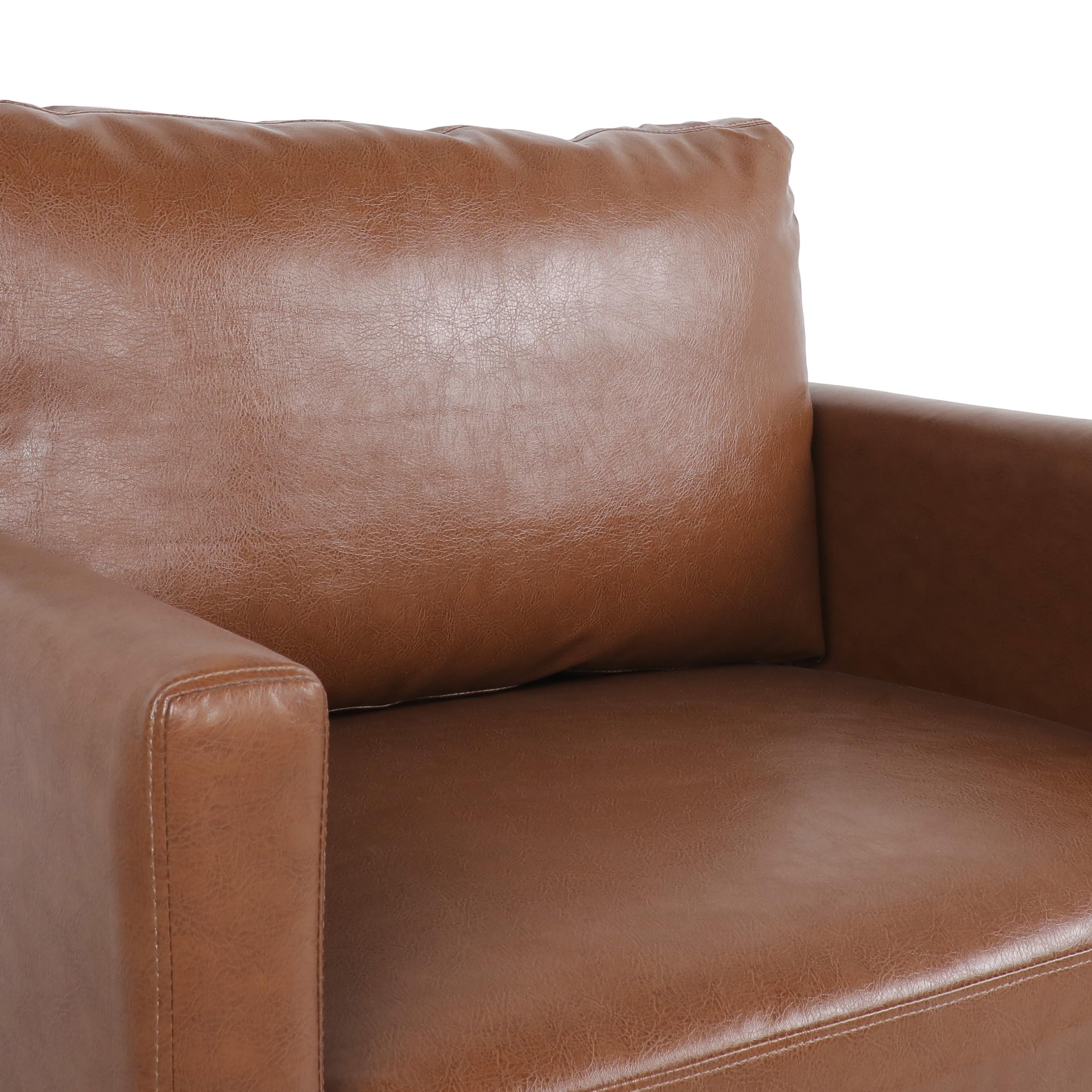 Chandler Club Chair, 34.75 "W x 30 "D x 33.75 "H, Cognac Brown + Dark Brown