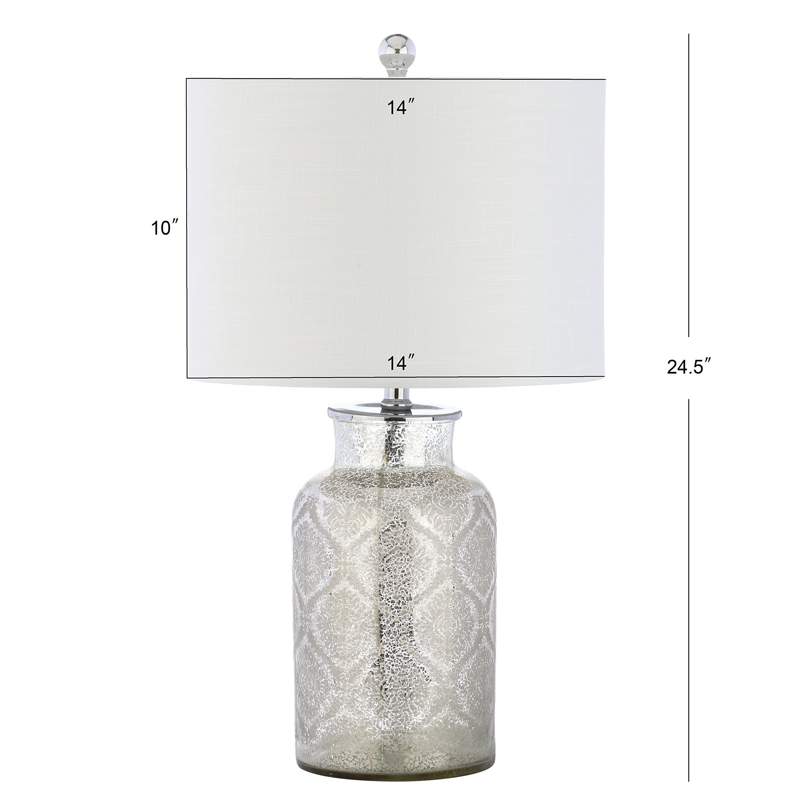 1063A Emilia 24.5" Trellis Pattern Glass LED Table Lamp Contemporary Transitional Bedside