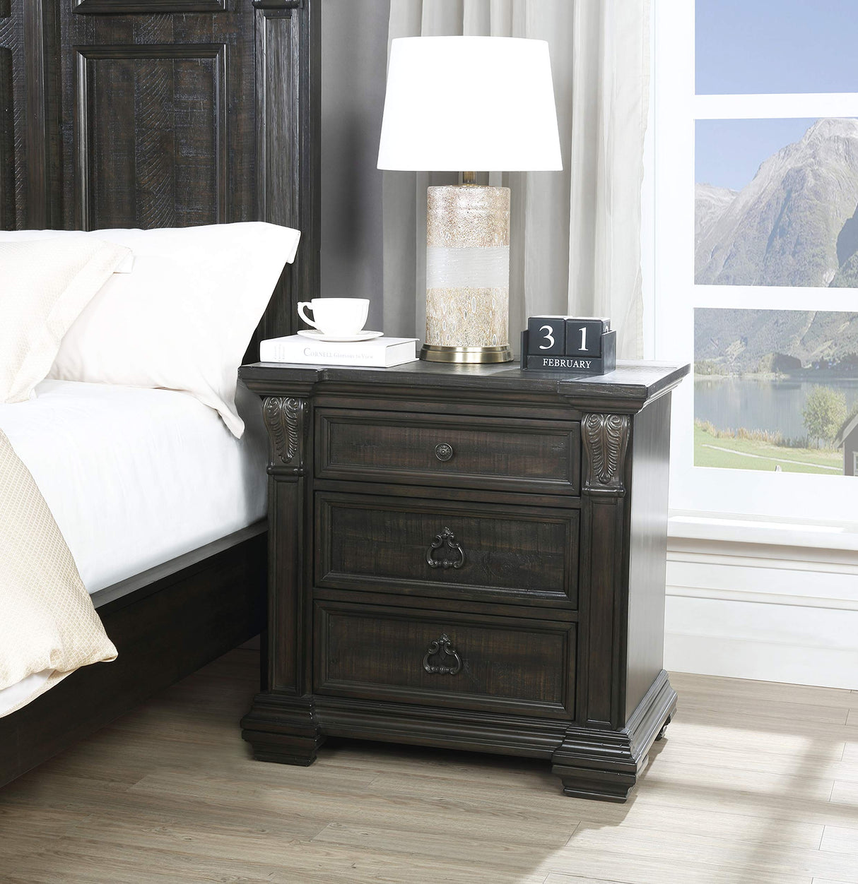 Farson Wood Panel Bed, Dresser, Mirror, Nightstand,