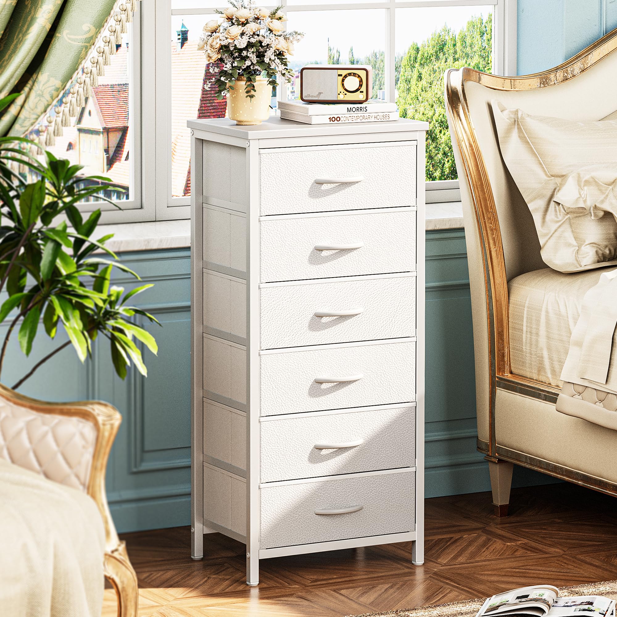 6 Drawer Dresser for Bedroom, Tall Dresser & Chests of Drawers, Fabric Dresser for Closet,