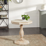 Deco 79 Wood Scroll Handmade Side End Accent Table Intricately Carved End Table, Side Table 28" x 28" x 30", Brown - Bircata