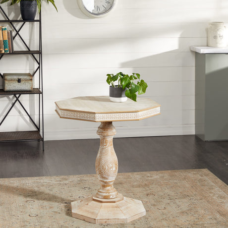 Deco 79 Wood Scroll Handmade Side End Accent Table Intricately Carved End Table, Side Table 28" x 28" x 30", Brown - Bircata