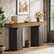 63" Farmhouse Console Table with Arched Pedestal Legs