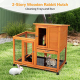 Rabbit Hutch on Wheels Large Indoor Outdoor Chicken Coop Bunny House Guinea Pig Cage