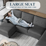 Sectional Sofa Couch, U-Shaped Couches for Living Room, 4 Seat Sofa with Oversized Seats and Double Chaise