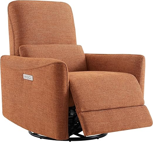 Power Recliner Chair Swivel Glider, FSC Certified Upholstered Living Room Reclining Sofa