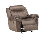 Tufted Glider Recliner in 2-Tone Chocolate