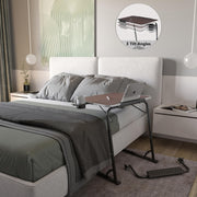 Large Folding TV Tray Table - Wooden Height & Angle Adjustable Laptop Table