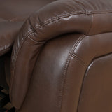 HOME Merit Faux Leather Glider Recliner Club Chair, Dark Brown