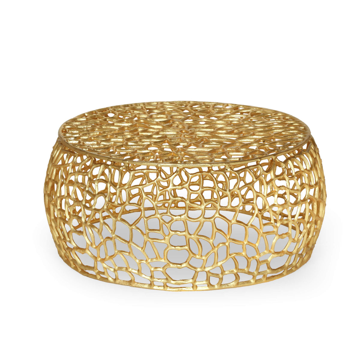 310321 Coffee Table, Gold, 27.5 in x 27.5 in x 12.5 in