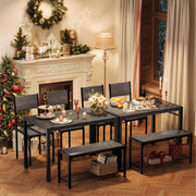 4-Piece Dining Set - Table, Chairs & Bench