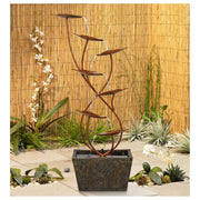 Leaves Modern Outdoor Floor Water Fountain 41" High Cascading Decor for Garden