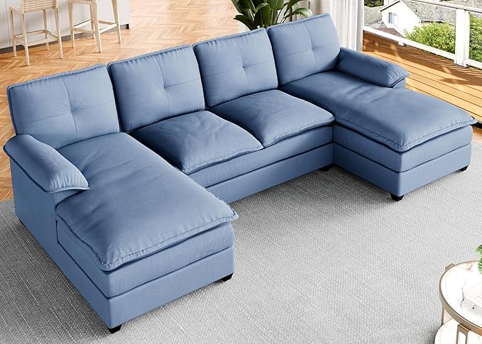 Sectional Couches for Living Room, U Shaped Couch 110in Sectional Sofa,