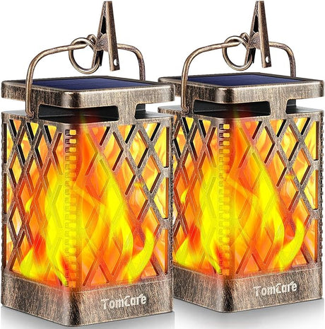 Solar Lights Flickering Flame Solar Lantern  Hanging Lanterns Decorative