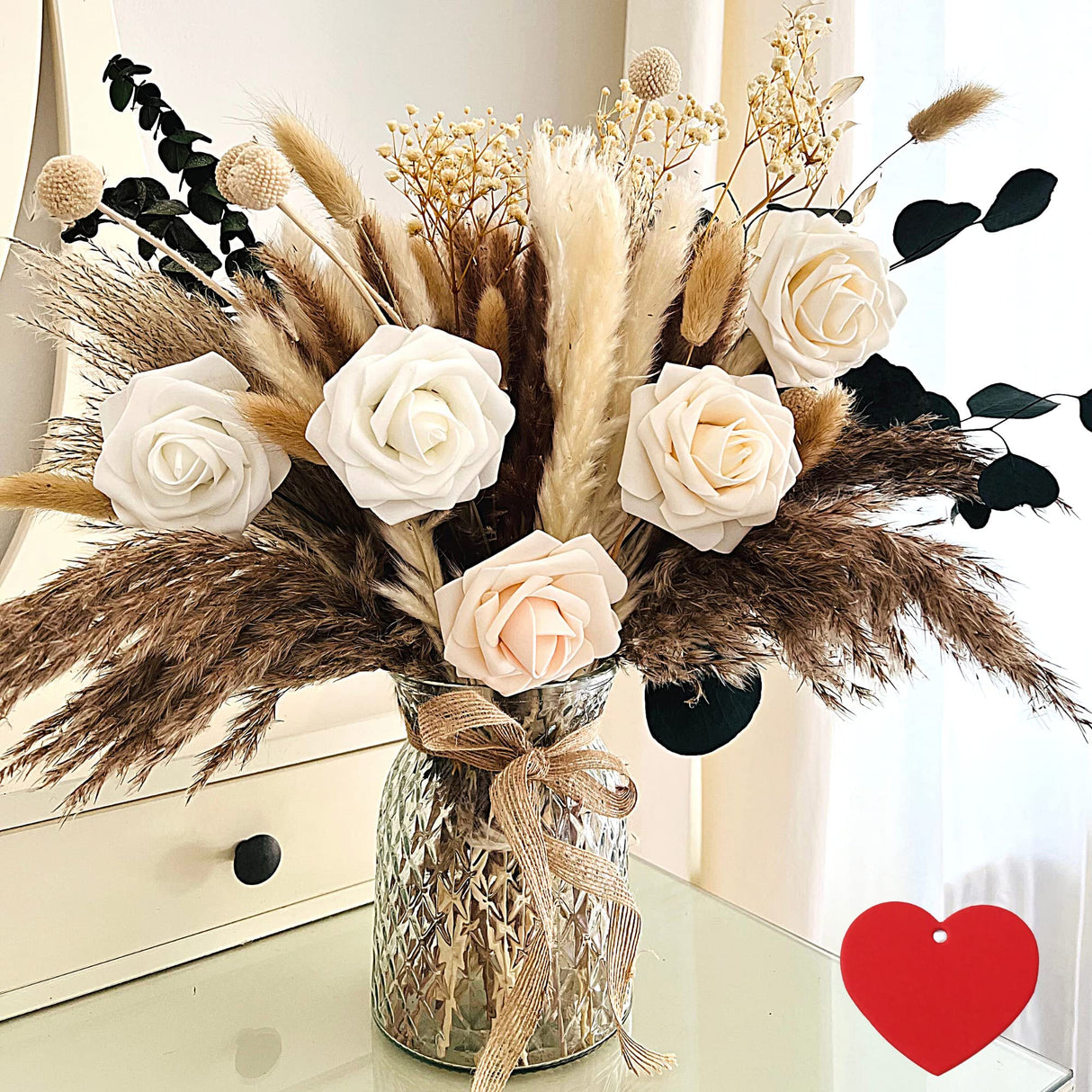 100pcs Artificial Flower Arrangements with Vase Included, Dining Table Centerpiece Decorations