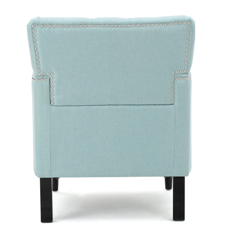 Christopher Knight Home Malone Fabric Club Chair, Light Blue 29.5D x 28W x 33.5H Inch