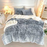 Comforter Set Twin Size 2 Pieces Winter Faux Fur Comforter Set with 1 Pillowcases Ultra Soft