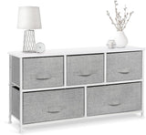 3-Drawer Fabric Dresser Storage Tower, Light Grey | Closet Organizer Unit | Bedroom