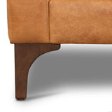 Sorrento Leather Couch – 86-Inch Leather Sofa with Tufted Back - Full Grain Leather Couch with Feather-Down