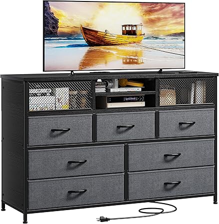 Dresser TV Stand with Power Outlet TV Stand for Bedroom TV Stands for Living Room