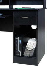 Essential Computer Desk, Hutch with Pull-Out Keyboard, Black