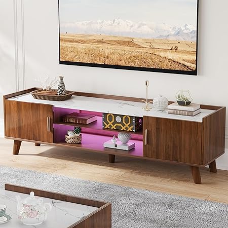 65 Inch Tv Stand, Modern High Glossy Entertainment Center with Storage and Drawers,