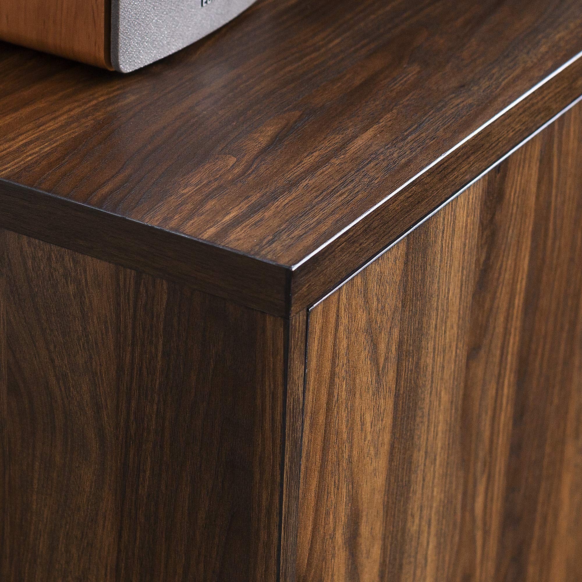 Modern Wood TV Stand with Record Storage for TV's up to 65
