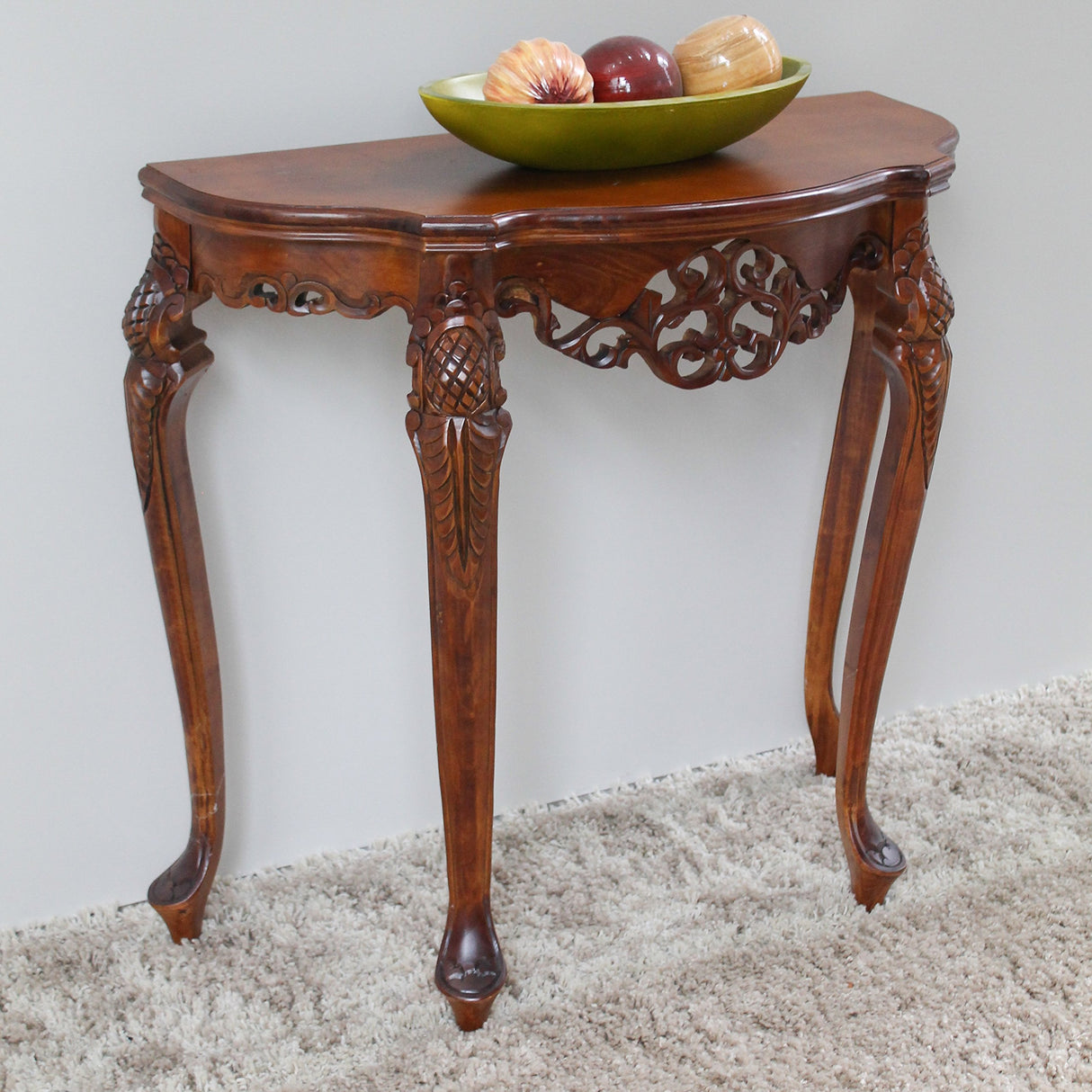 Furniture Piece Half Moon Wood Console Table, 0