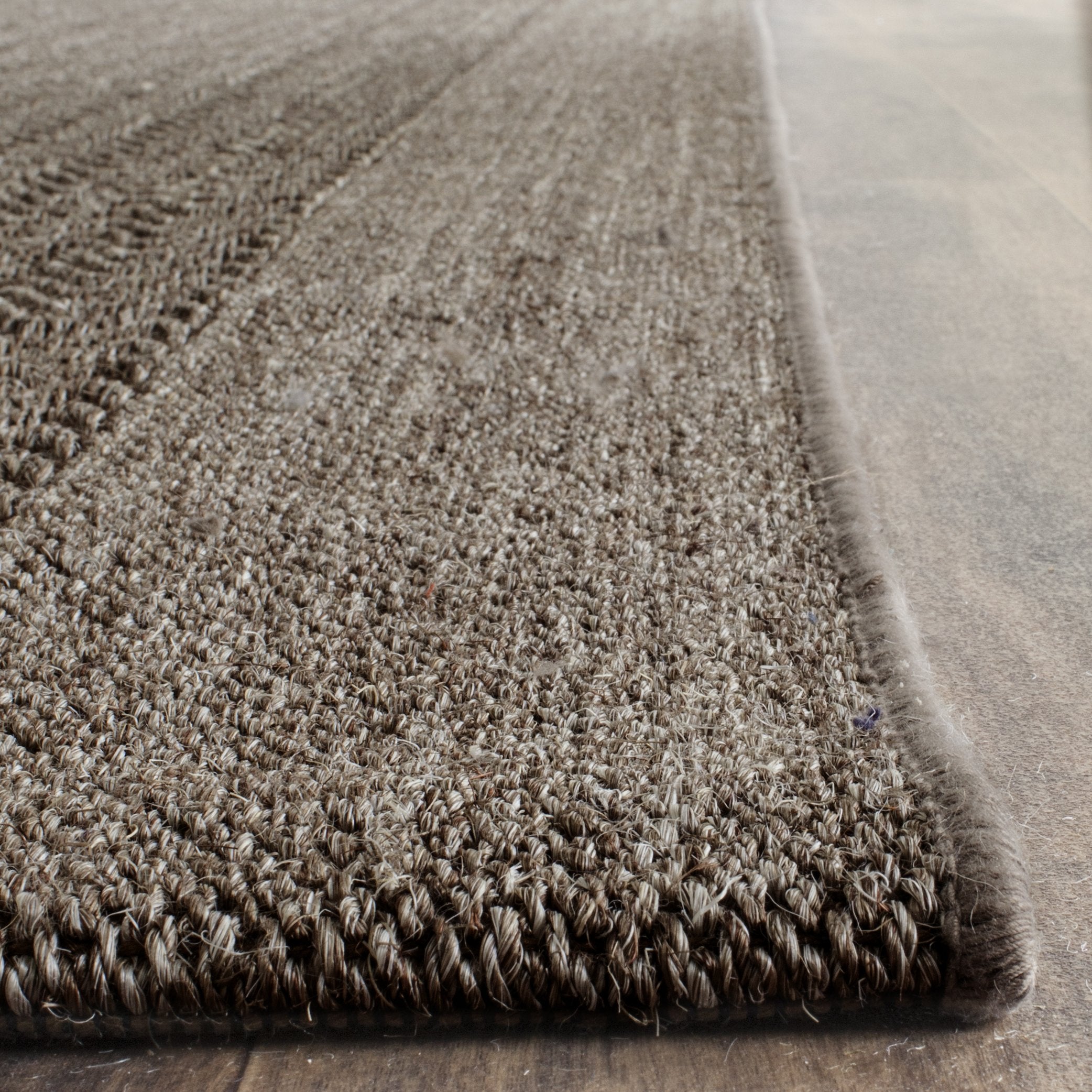 Palm Beach Collection Area Rug - 8' x 11', Silver, Sisal & Jute Design, Ideal for High Traffic