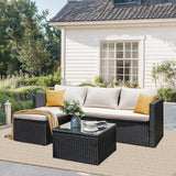 3 Piece Patio Furniture Set Outdoor Sectional Patio Sofa