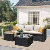 3 Piece Patio Furniture Set Outdoor Sectional Patio Sofa
