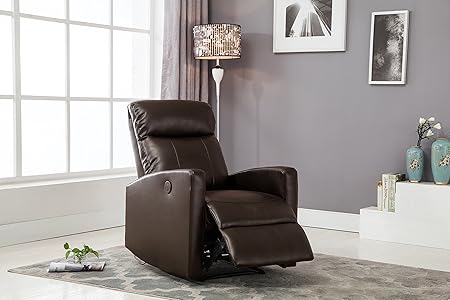 Sean Collection Modern Electric Leather Recliner Chair with USB Charging Port an