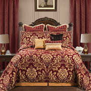 9-Piece Chenille Jacquard Comforter Set - Luxury Floral Bedding Queen