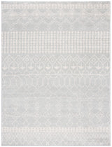 Tulum Collection Area Rug - 8' x 10', Light Grey & Ivory, Moroccan Boho Distressed Design