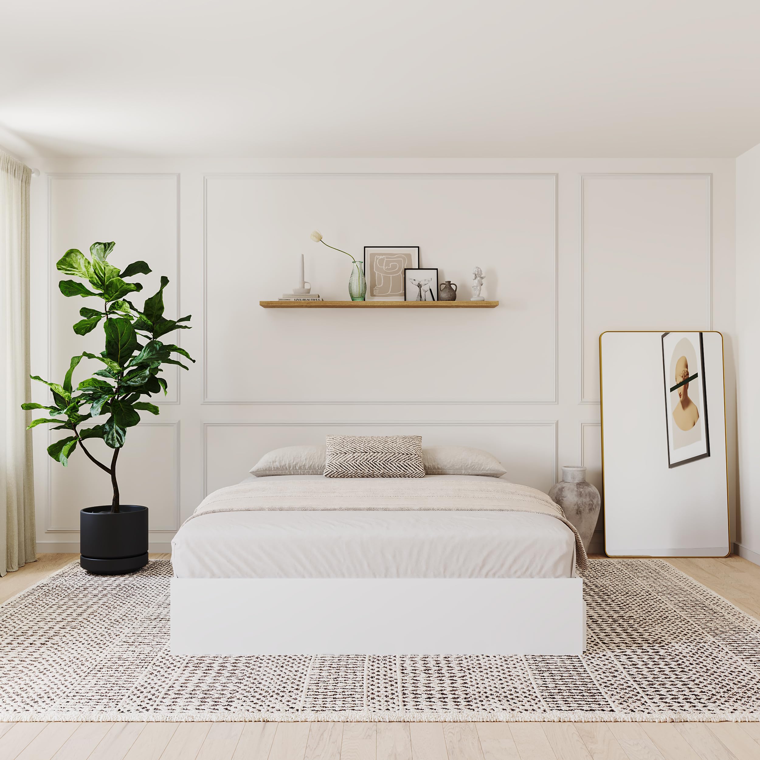 White Full Size 3-Drawer Storage Bed,