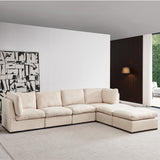 Modular Down Feather Filled Cloud Deep Seat Sectional Sofa Couch W/Reversible Chaises