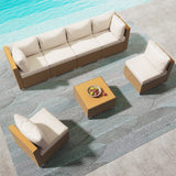 7 Piece Patio Furniture Set PE Rattan Sectional Conversation Sets