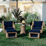 5 Pieces Patio Furniture Outdoor Conversation Set, Sectional Sofa Set with Pet House