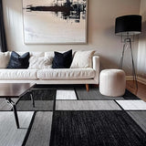 Modern Geometric Red Area Rug 5'3" x 7'3" - Non-Shedding