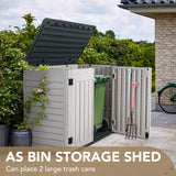 Resin Outdoor Storage Shed 34 Cu Ft Horizontal Outdoor Storage Cabinet