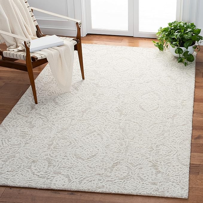 Metro Collection 3' x 5' BlueIvory MET998M Handmade Premium Wool Living Room Bedroom