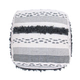 Contemporary Faux Yarn Pouf Ottoman Foot Stool - Bean Bag Floor Chair - Foot Rest