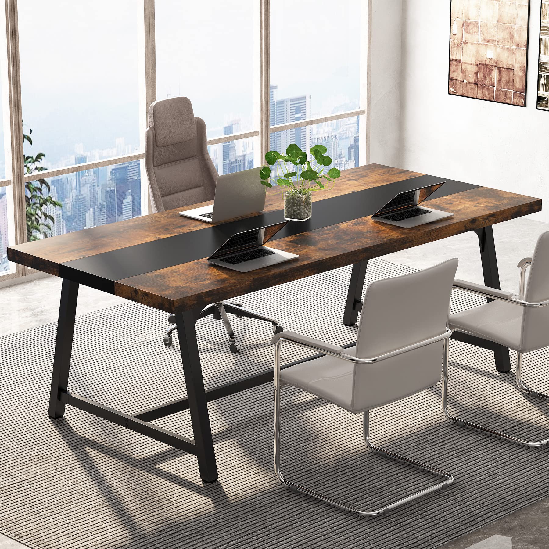 6FT Rectangle Conference Table, 70.87 Inches Long Meeting Table