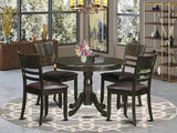 HLLY5-CAP-W 5 Piece Dining Set Includes a Round Dining Table with Pedestal and 4 Kitchen Chairs,