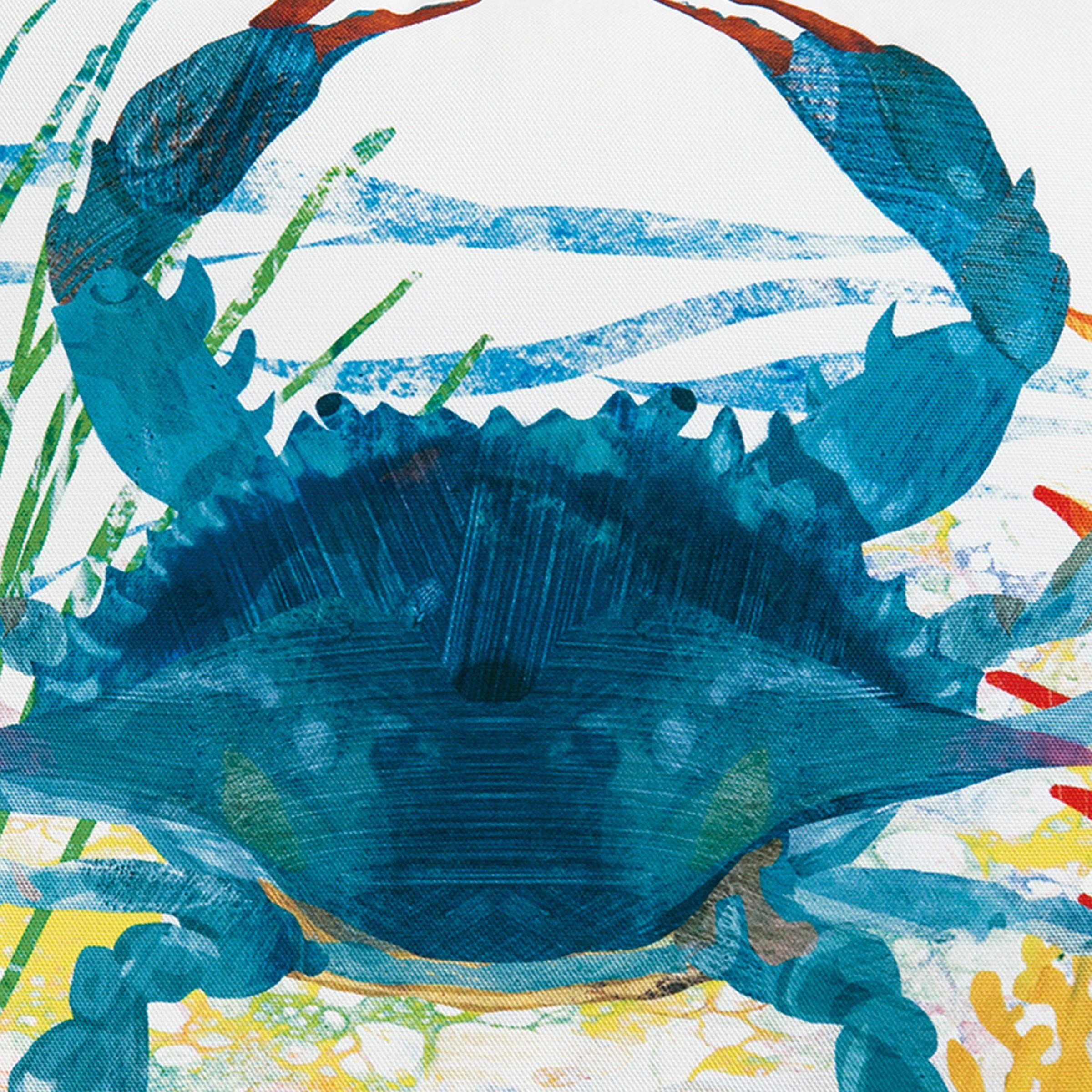 Blue Crab Coastal Premium Indoor / Outdoor Pillow Patio Decor