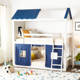 Twin Star Gaze Bunk Bed BUNKBED, TWIN/TWIN, Light Grey/Blue