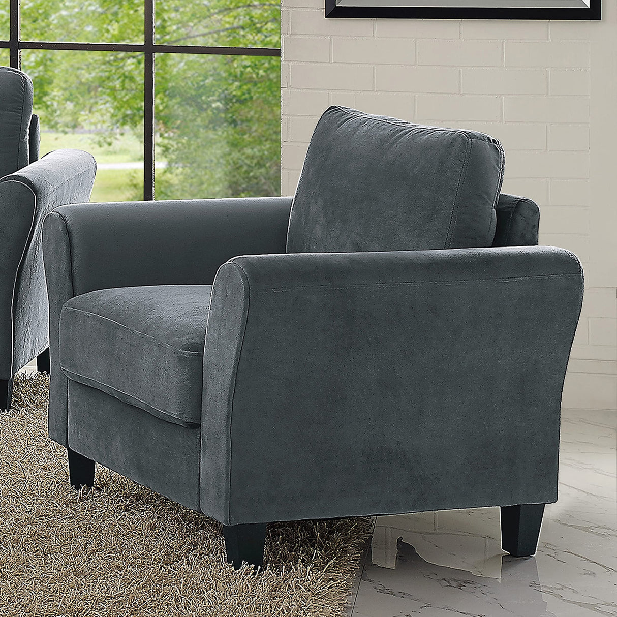 Solutions Watford Chair Armchair, 52.8 x 30.3 x 26, Dark Gray