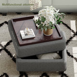 Upholstered Storage Ottoman with Coffee Table Top