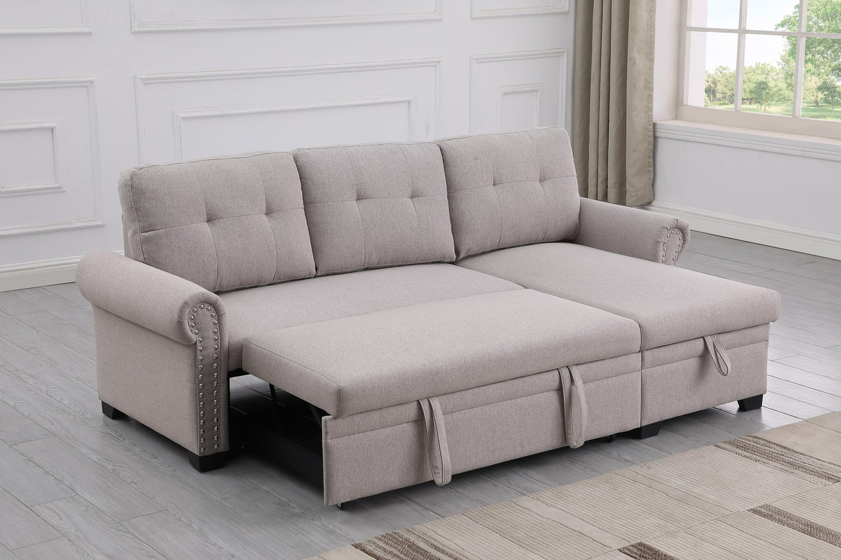 Convertible Sleeper Sofa with Pull Out Bed, 3-Seat Sofa Bed Sleeper Couch